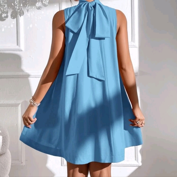 High neck tank dress light blue - Picture 4 of 5